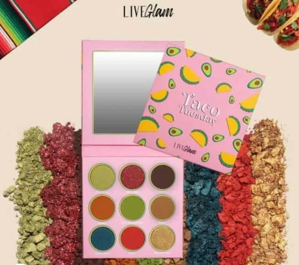 LiveGlam Taco Tuesday Eyeshadow Palette 9-Shade & Mirror Brand New in Box